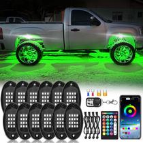 Kit de luzes de rocha LED RGB ZONECONA 12Pods com controle APP/RF