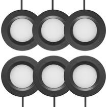 Kit de luzes LED Puck GETINLIGHT IN-0102 2,75" 3000K, pacote com 6