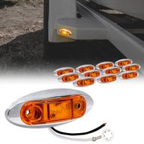 Kit de luzes marcadoras de trailer ONLINE LED STORE 2,5 polegadas âmbar IP67 cromado Kit de luzes marcadoras de trailer ONLINE LED STORE 2,5 polegadas âmbar IP67 cromado