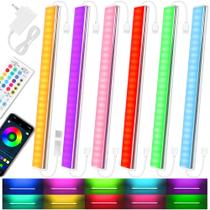 Kit de luzes RGB Under Cabinet Benreom, 6 unidades com controle inteligente Kit de luzes RGB Under Cabinet Benreom, 6 unidades com controle inteligente