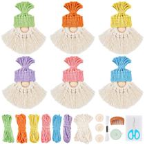 Kit de macramê FREEBLOSS, conjunto de 6 cordões de algodão DIY Gnomes