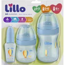 Kit De Mamadeira Primeiros Passos evolution 50/150/240ml Azul - Lillo