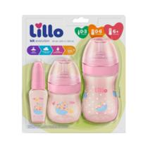 Kit De Mamadeira Primeiros Passos evolution 50/150/240ml Rosa- Lillo Kit De Mamadeira Primeiros Passos evolution 50/150/240ml Rosa- Lillo