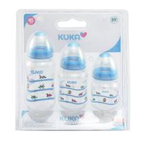 Kit de Mamadeiras Kuka Big Azul com Bicos Ortodônticos