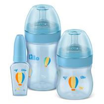 Kit de Mamadeiras Lillo Primeiros Passos Cor Azul com 3 Unidades Ref: 604621 Kit de Mamadeiras Lillo Primeiros Passos Cor Azul com 3 Unidades Ref: 604621