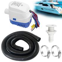 Kit de mangueira de bomba de esgoto para barco maierke 1100gph automático 12V