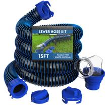 Kit de mangueira de esgoto RV DUMPMAN 4,6 m com adaptador Clear View