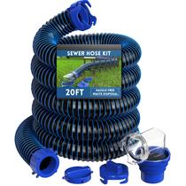 Kit de mangueira de esgoto RV DUMPMAN 6 m à prova de vazamentos com adaptador transparente