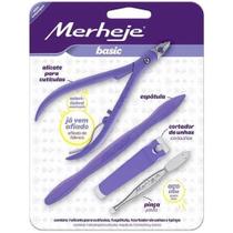 Kit de Manicure Com Alicate, Espátula, Cortador de Unhas e Pinça Merheje Kit de Manicure Com Alicate, Espátula, Cortador de Unhas e Pinça Merheje