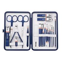 Kit de manicure e pedicure, conjunto de cortadores de unhas, 19 peças com estojo