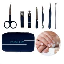 Kit de Manicure Pedicure Com 7 peças cuidados pessoais mãos pé unhas portátil com estojo