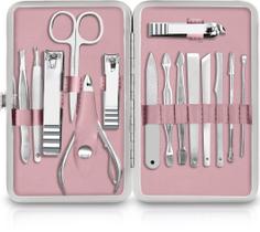 Kit de Manicure Utopia Care com 15 Peças e Cortadores de Unha Roxo