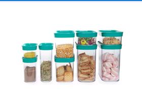 Kit de Mantimentos 9 Potes Herméticos