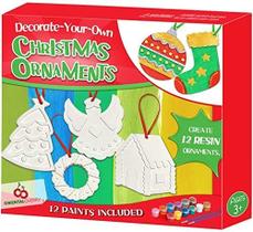 Kit de Manualidades Navideñas DIY con Adornos de Resina y Pinturas para Niños