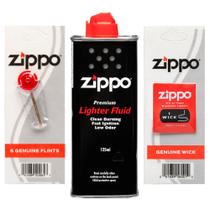 Kit de Manutenção para Isqueiro Zippo Fluido + Pedra + Pavio