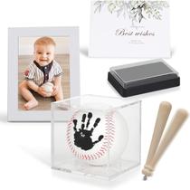 Kit de Mãos e Pés para Bebê - Tema de Beisebol Bixinyo com Bloco de Tinta