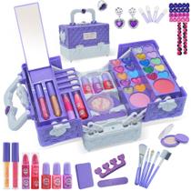 Kit de maquiagem Amerrly Kids for Girl, lavável com estojo de 4 a 12 anos
