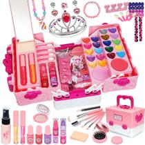Kit de maquiagem Amerrly Kids for Girl, lavável com segurança, 57 unidades, de 4 a 12 anos