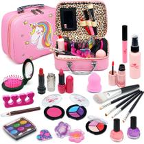 Kit de maquiagem Amerrly Kids Girl lavável com 27 cosméticos