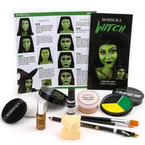 Kit de maquiagem BOBISUKA Halloween Green Witch com pintura facial Kit de maquiagem BOBISUKA Halloween Green Witch com pintura facial