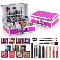 Kit de maquiagem Color Nymph Girls com estojo de trem, 24 peças de cosméticos