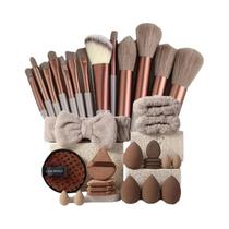 Kit De Maquiagem Com 33 Peças E Esponjas De Beleza Grandes E Pequenas Para Aplicação E Remoção