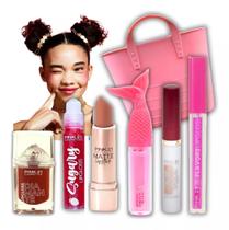 Kit De Maquiagem Com Lip Gloss Batom Matte Com Organizador