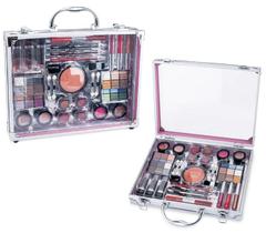 Kit De Maquiagem Com Maleta Prateada Muse - 29 Itens Fenzza Make Up - FZMD1046