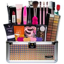 Kit De Maquiagem Completo Base Ruby Rose Top Profissional Maleta Maquiagem Linda