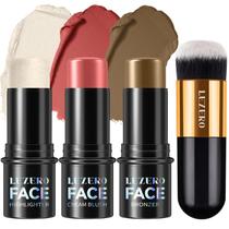 Kit de maquiagem Contour Stick Lezero com iluminador, blush e bronzeador Kit de maquiagem Contour Stick Lezero com iluminador, blush e bronzeador