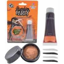 Kit de Maquiagem de Halloween Machucado Realista Ferida Inflamada Vermes