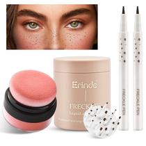 Kit de maquiagem Erinde Natural Freckle Blush com líquido e pó