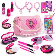 Kit de maquiagem fingido Meland Toys para meninas com minha primeira bolsa