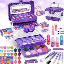 Kit de maquiagem Flybay Kids para meninas de 4 a 10 anos com 54 peças Kit de maquiagem Flybay Kids para meninas de 4 a 10 anos com 54 peças