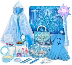 Kit de maquiagem Frozen Toys Golray e conjunto de roupas Elsa para meninas 3-8Y