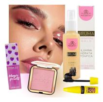 Kit De Maquiagem Gloss Bruma Iluminador Rímel