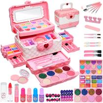 Kit de maquiagem HERAPFANN Kids para meninas de 4 a 12 anos 57 unidades