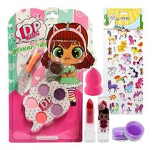 Kit De Maquiagem Infantil Batom Esponja Sombra