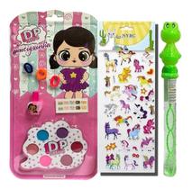 Kit De Maquiagem Infantil Completo Esmalte Adesivo Menina