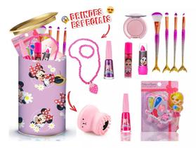 Kit De Maquiagem Infantil Completo + Pop It + Lata IGKLMT7