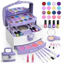 Kit de Maquiagem Infantil GirlsHome - 35 Peças Laváveis - Temática Frozen