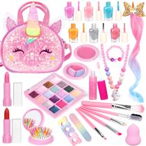 Kit de Maquiagem Infantil Meaicezli com Bolsa de Unicórnio