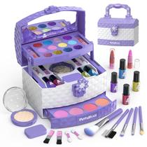Kit de Maquiagem Infantil Perryhome para Meninas - 35 Peças Laváveis Kit de Maquiagem Infantil Perryhome para Meninas - 35 Peças Laváveis