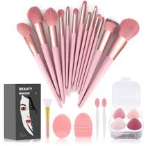 Kit de Maquiagem Koccido com 22 Pincel + Bolsa (Rosa)