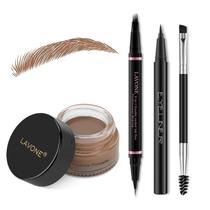 Kit de maquiagem Lápis de sobrancelha LAVONE com microblading à prova d'água Auburn
