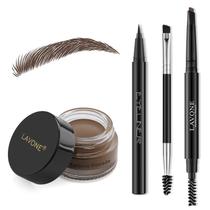 Kit de maquiagem LAVONE Eyebrow Stamp Pencil com pomada e delineador