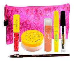 Kit De Maquiagem Lip Tint Primer Rímel Lápis Sobrancelha