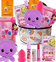 Kit De Maquiagem Maleta Infantil Completo Com Batom Sombra