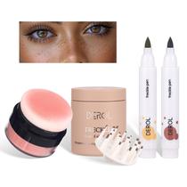 Kit de maquiagem MARBUROLY Natural Freckle Blush com almofada de ar