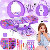 Kit de maquiagem MINIFUN para meninas de 3 a 12 anos com 66 peças laváveis Kit de maquiagem MINIFUN para meninas de 3 a 12 anos com 66 peças laváveis